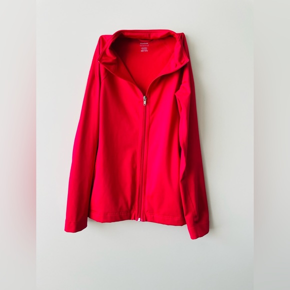 Reebok Athletic Play Dry Red-Pink Zip Jacket - Picture 2 of 4